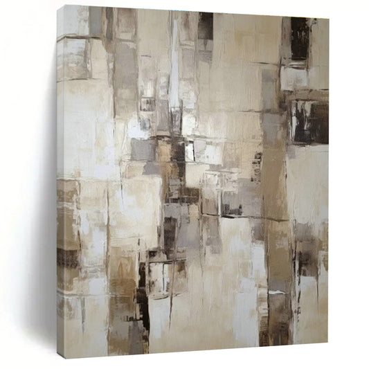 Earth - Toned Geometric Abstract Art for Rustic Dining Room & Art Gallery Corridor DLZ1314