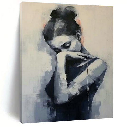 Contemplative Woman Art for Minimalist Study & Emotional Wellness Center DLZ1554