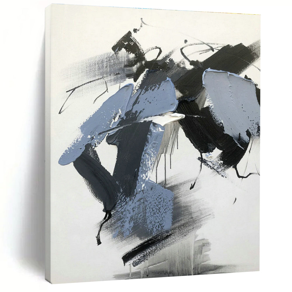 Gray - Blue Abstract Art for Creative Agency & Modern Lounge DLZ0808