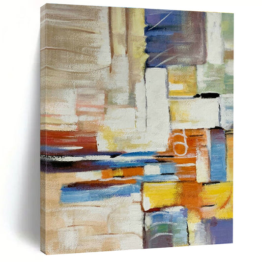 Colorful Block Abstract Art for Modern Family Room & Creative Coworking Space DLZ0777