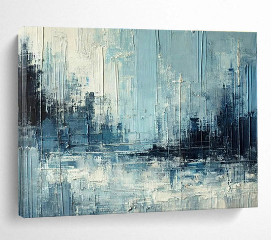Blue - Grey Urban Abstract Art for Industrial - Style Loft DLZ2751
