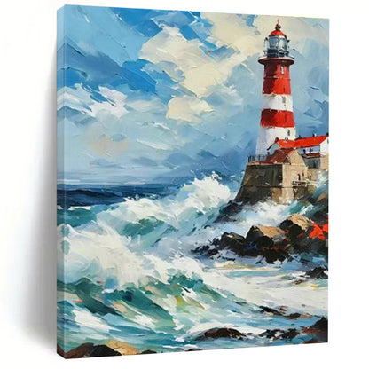 Lighthouse Seaview Oil Art for Living Room & Cottages DLZ0313
