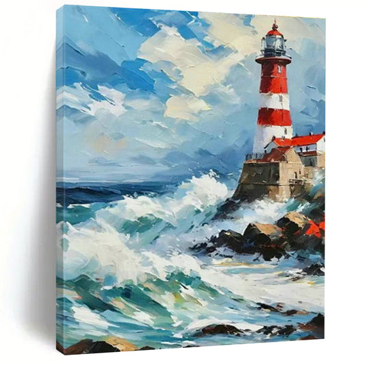 Lighthouse Seaview Oil Art for Living Room & Cottages DLZ0313