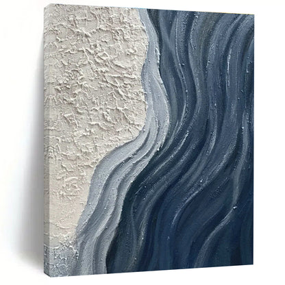 Textured Wave Abstract Art for Coastal Café & Nautical - Themed Home Office DLZ0662