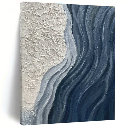 Textured Wave Abstract Art for Coastal Café & Nautical - Themed Home Office DLZ0662