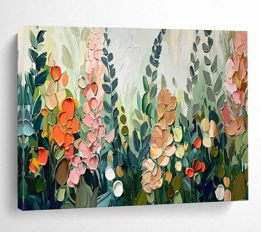 Pastoral Floral Palette Knife Art for Country Cottage Kitchen Nooks DLZ3185