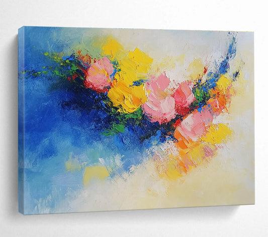 Colorful Flower Bouquet Art for Romantic Restaurant & Floral - Themed Café SC190