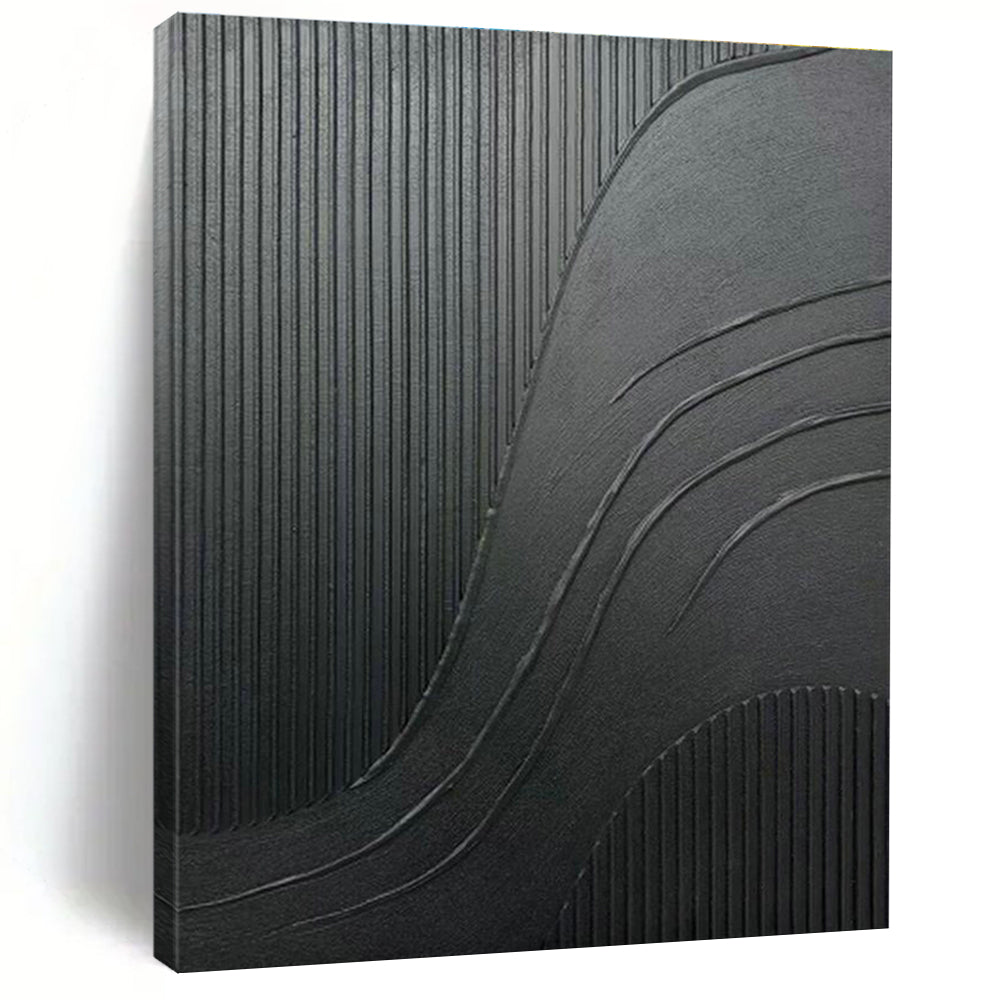 Black Textured Abstract Art for Industrial Loft & Contemporary Art Gallery DLZ2182