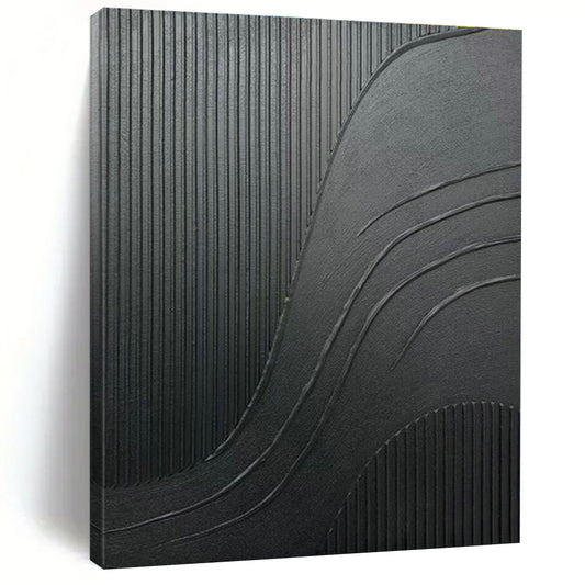 Black Textured Abstract Art for Industrial Loft & Contemporary Art Gallery DLZ2182