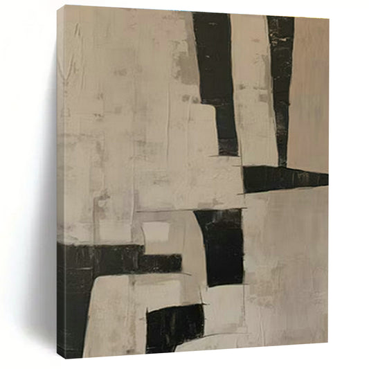 Black - White Geometric Abstract Art for Modern Art Museum & Scandinavian - Style Home DLZ1882