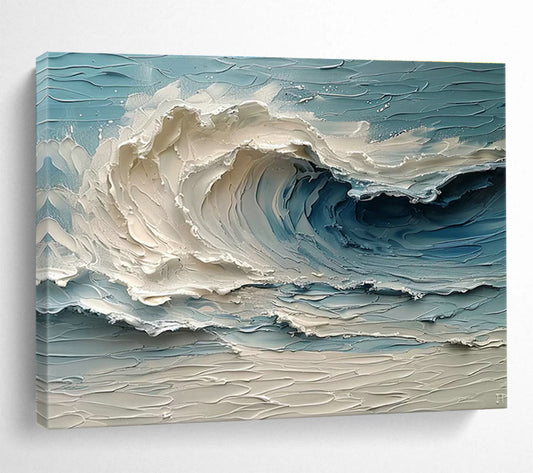 Textured Sea Wave Art for Coastal Seafood Restaurant Bar Counters DLZ3200