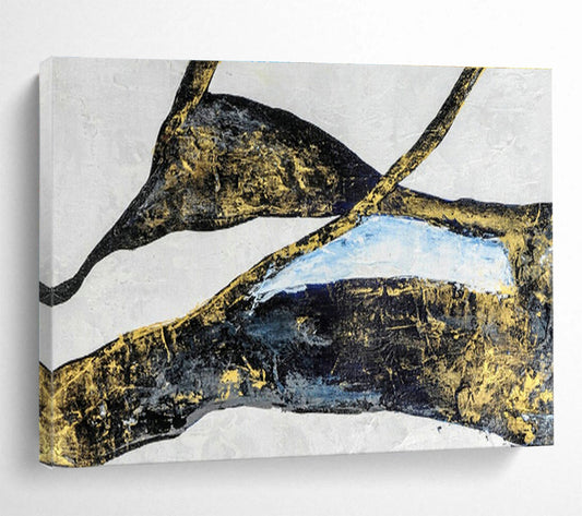 Luxury Black and Gold Abstract Art for a Luxurious Home Office DLZ2395