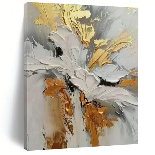 Gold - Accented Flower Art for Luxury Hotel Lobby & Upscale Dining Room DLZ1393