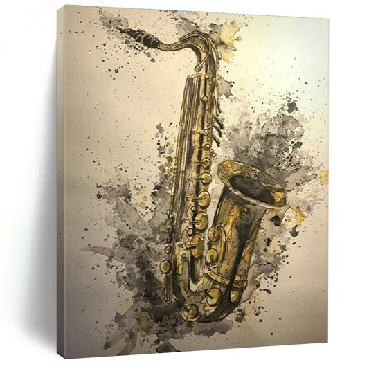 Watercolor Saxophone Art for Jazz Club & Music Studio DLZ2340
