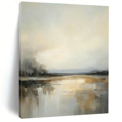 Misty Lake Landscape Art for Tranquil Bedroom & Lakeside Villa Lounge DLZ0830