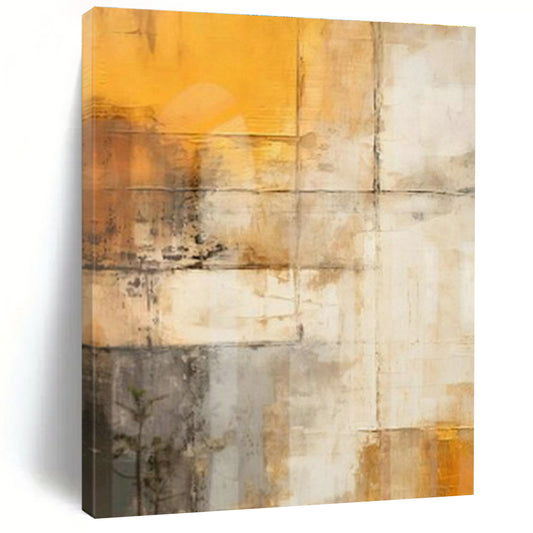 Repeated Yellow - Gray Abstract Art for Modern Coworking Space & Art Gallery Pop - up DLZ1955