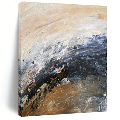 Brown - Black Abstract Art for Industrial - Style Loft Apartment Living Room Walls DLZ0008