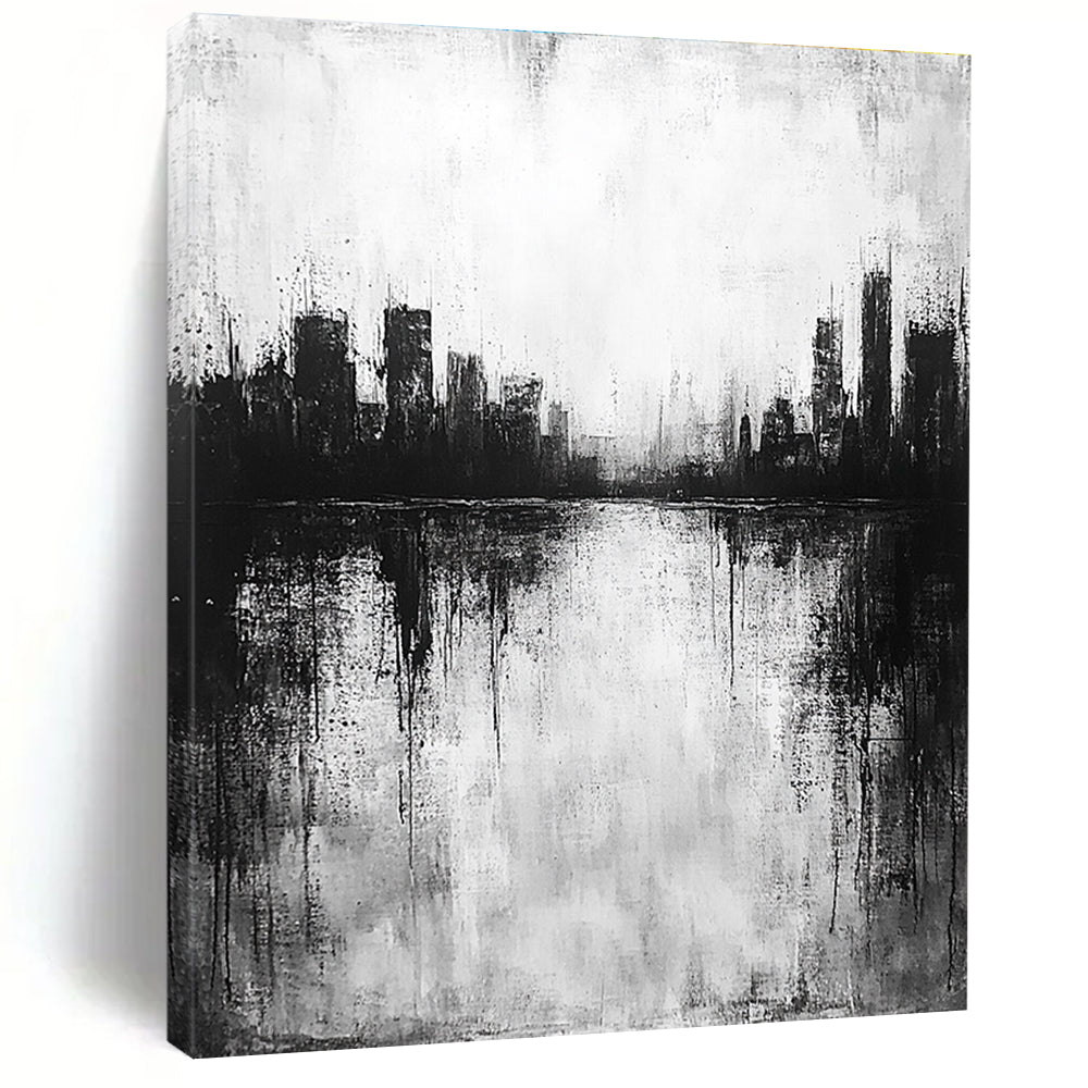 Monochrome City Reflection for Thoughtful Library & Industrial - Style Loft STSC215