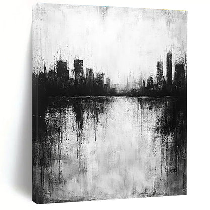 Monochrome City Reflection for Thoughtful Library & Industrial - Style Loft STSC215