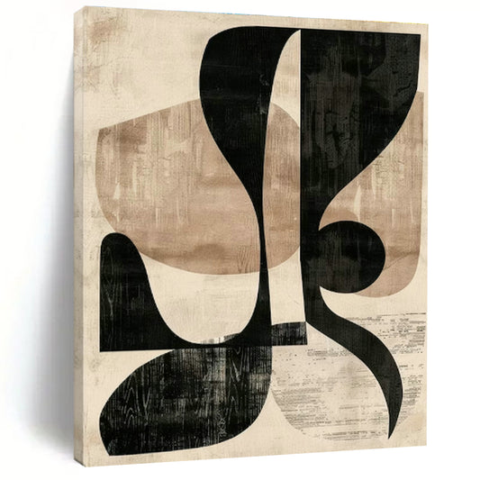 Black - Beige Geometric Abstract for Minimalist Home & Design Studio DLZ0578