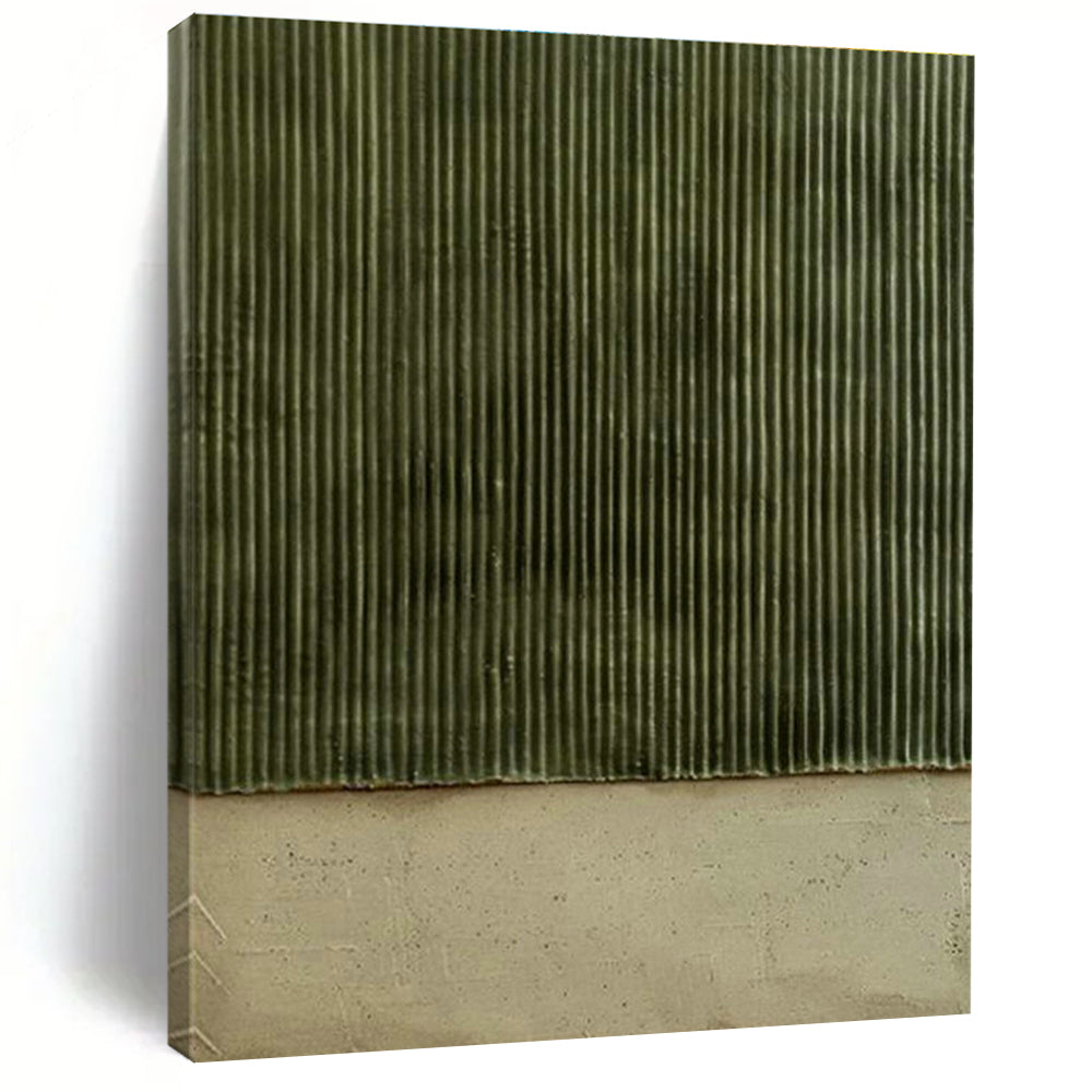 Green - Brown Vertical Lines Art for Bedroom & Office DLZ0329
