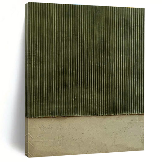 Green - Brown Vertical Lines Art for Bedroom & Office DLZ0329