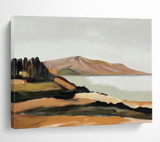 Minimalist Landscape Oil Painting for Modern Scandinavian Living Rooms DLZ3113