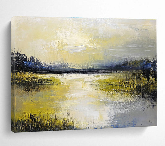 Yellow Marshland Art for Countryside Inn & Cheerful Breakfast Nook SC078