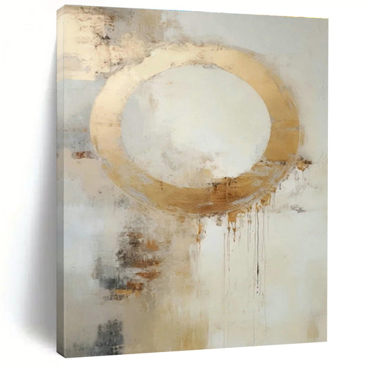 Golden Circle Abstract Art for Modern Office Reception & Luxury Hotel Spa DLZ0918