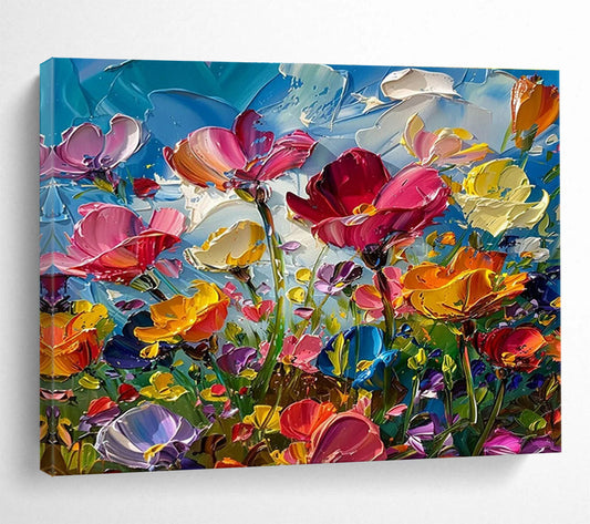 Colorful Flower Oil Painting for Bohemian - Style Garden Party Venues DLZ3178
