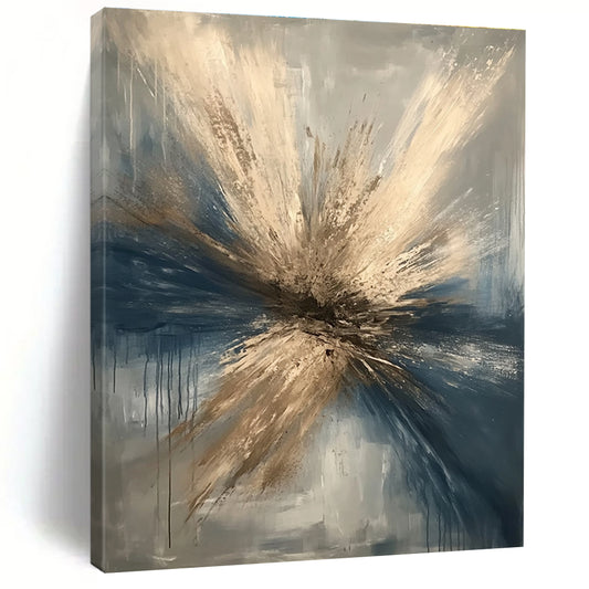 Explosive Blue and Gold Abstract for Luxury Hotel Lobby & Upscale Dining Area STSC644
