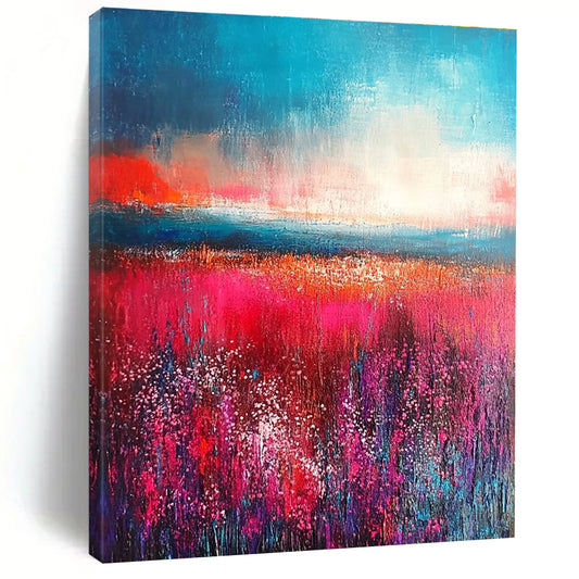 Pink & Purple Floral Field Sunset Art for Wedding Venue & Women’s Boutique STSC117