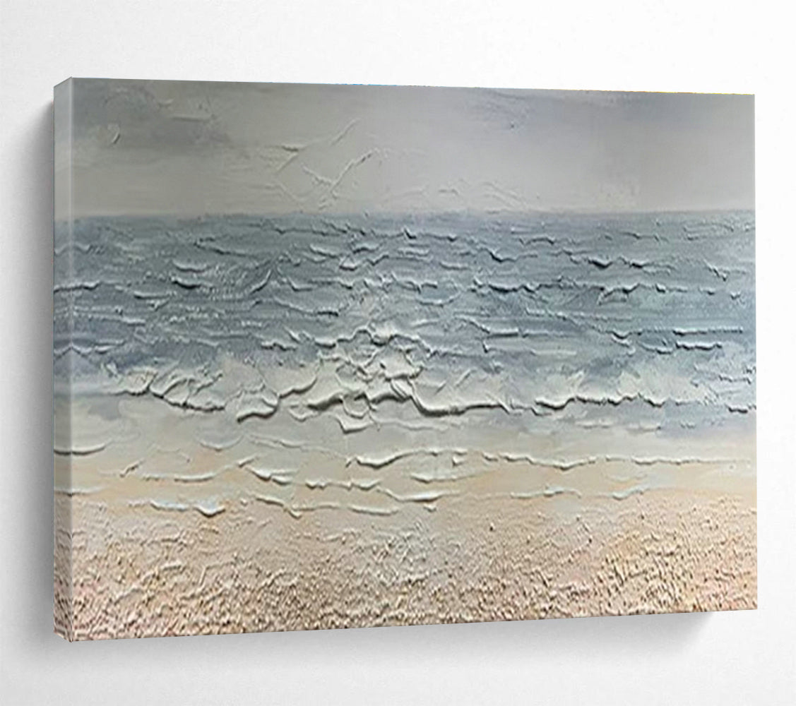 Textured Beach Scene Art for Coastal Home Entryway Accents DLZ3249
