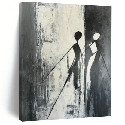Abstract Black and White Figures Art for Art Gallery & Dance Studio DLZ0628