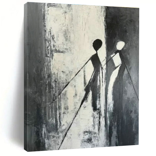 Abstract Black and White Figures Art for Art Gallery & Dance Studio DLZ0628
