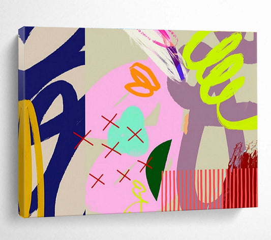Colorful Graffiti - Style Abstract Art for Urban Café Exteriors DLZ2584