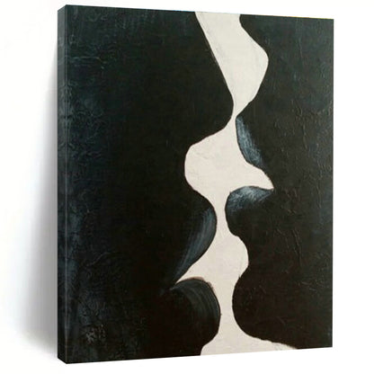 Black - White Abstract Kiss Art for Modern Love - Themed Café & Art - Themed Bedroom DLZ2114