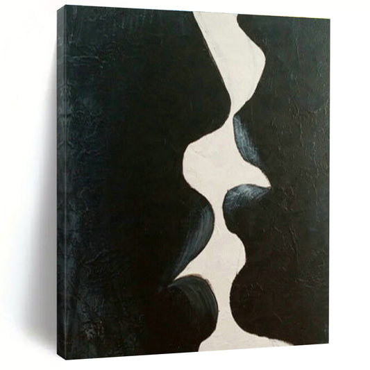 Black - White Abstract Kiss Art for Modern Love - Themed Café & Art - Themed Bedroom DLZ2114