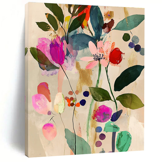 Vibrant Floral Abstract Art for Garden Room & Café STSC043