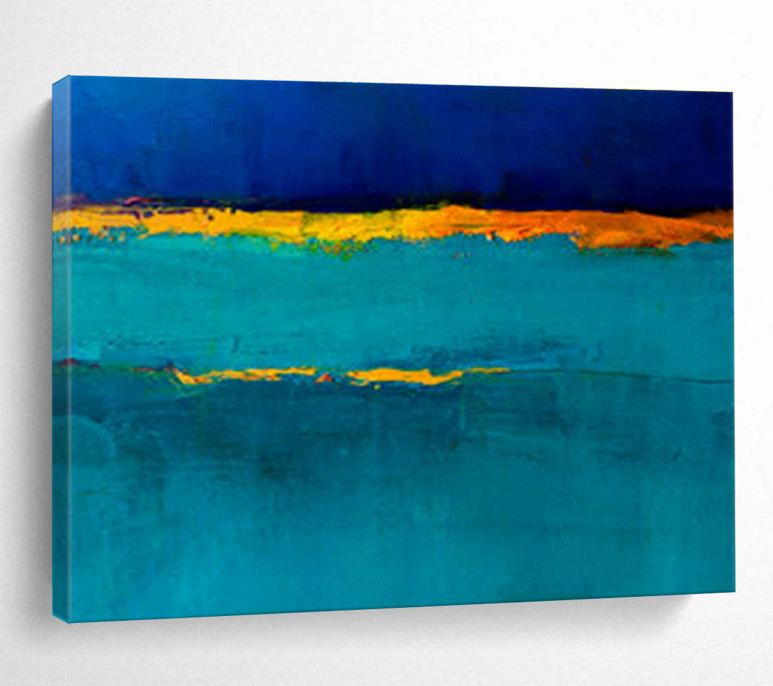 Blue - Yellow Contrast Abstract Art for Bold Dining Room DLZ2767