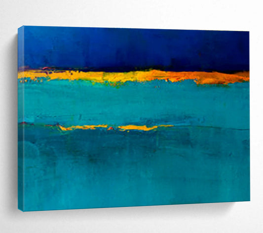 Blue - Yellow Contrast Abstract Art for Bold Dining Room DLZ2767