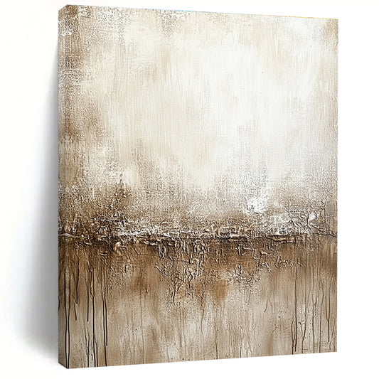 Beige - Brown Textured Divide Art for Rustic - Style Home Office & Art Gallery Tea Area STSC137