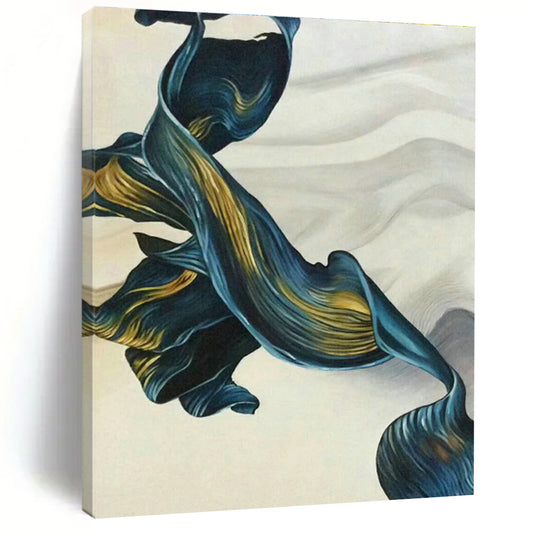 Blue - Gold Ribbon Art for Living Room & Bedroom DLZ0479