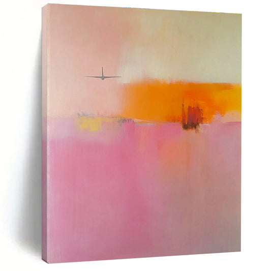 Pink and Orange Landscape Abstract for Coastal Home & Art - Themed Hotel STSC789