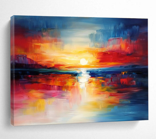 Colorful Sunset Art for Living Room & Beachfront Hotel SC561