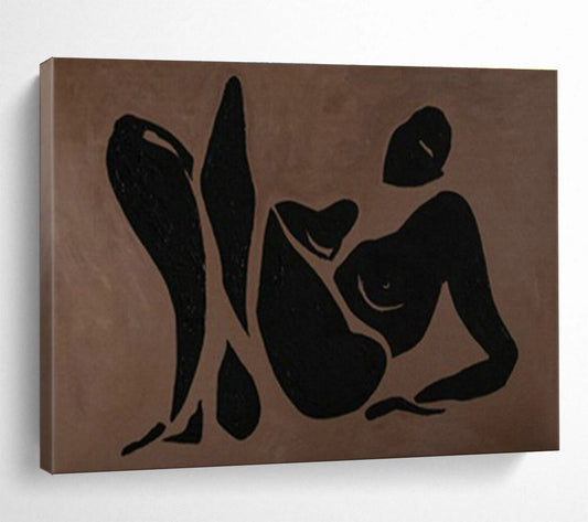 Black Figure Silhouette Art for Modern Art Studio Galleries DLZ3127