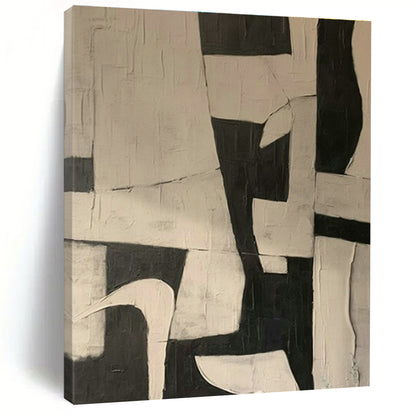 Black - White Geometric Abstract Art for Contemporary Office & Minimalist Art Gallery DLZ1874