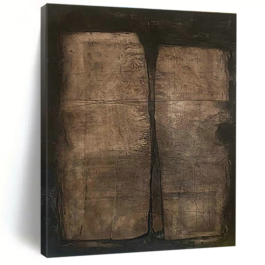 Brown - Textured Abstract Art for Retro - Inspired Study & Industrial - Chic Dining Room DLZ0869