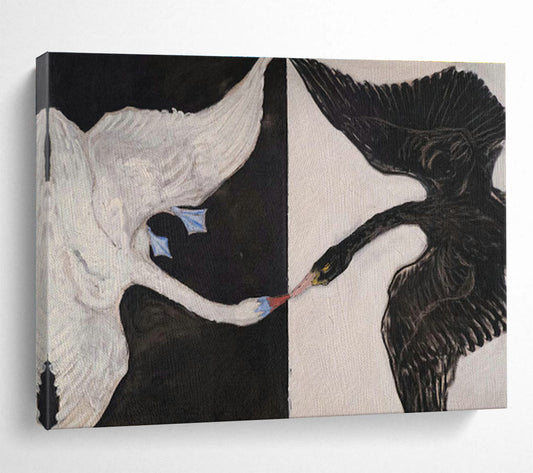 Black - White Swan Oil Painting for Symbolic Home Offices DLZ2509