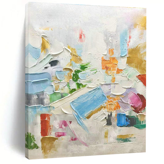 Thick - Painted Color Abstract Art for Creative Coworking Space & Eclectic Home Living Room DLZ1607